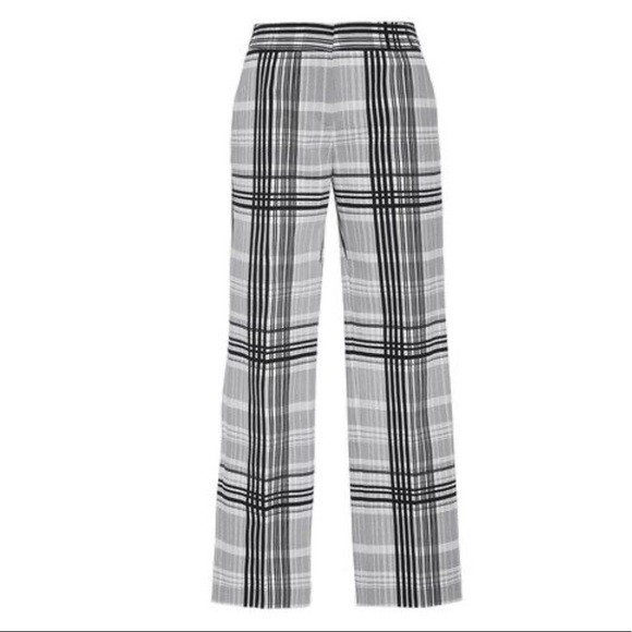 Diane von Furstenberg Cigarette Plaid Twill Pants - Picture 2 of 6